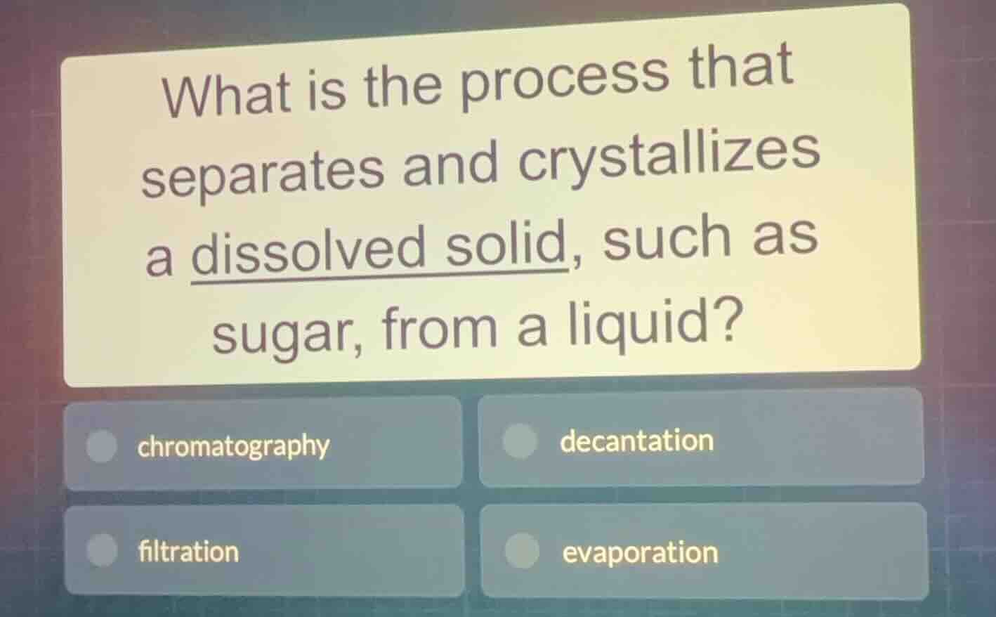 what is the process that separates and crystallizes a dissolved solid, …