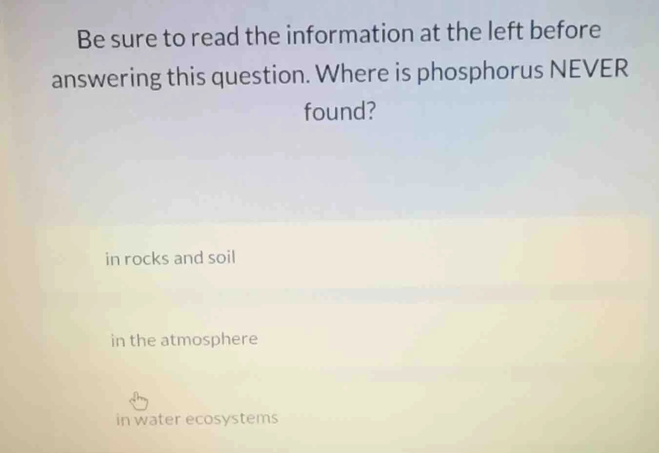 be sure to read the information at the left before answering this quest…