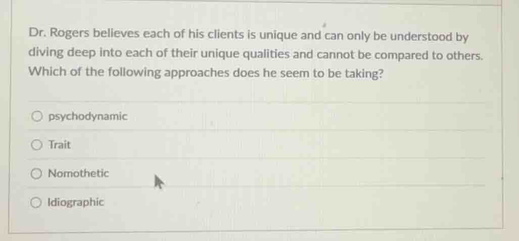 dr. rogers believes each of his clients is unique and can only be under…