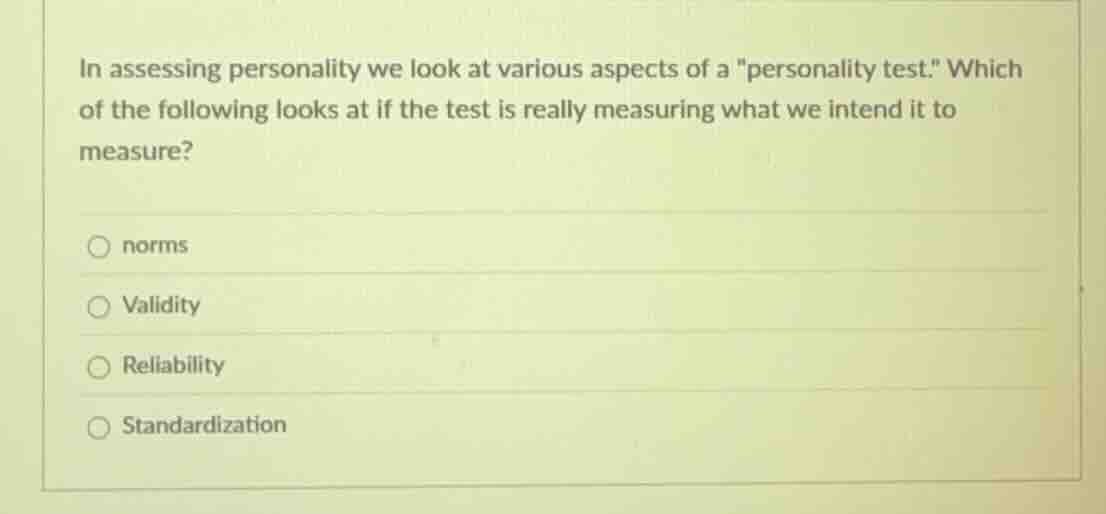 in assessing personality we look at various aspects of a \personality t…
