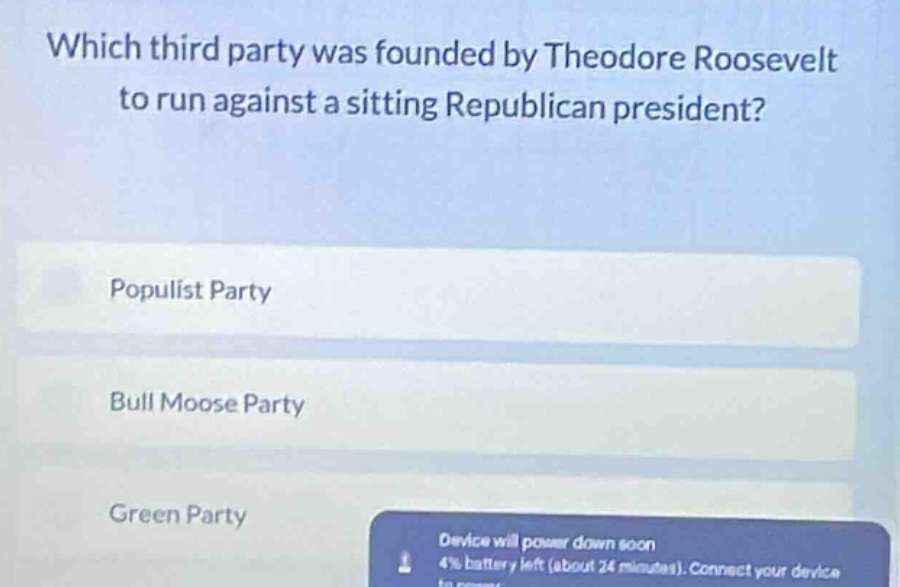 which third party was founded by theodore roosevelt to run against a si…