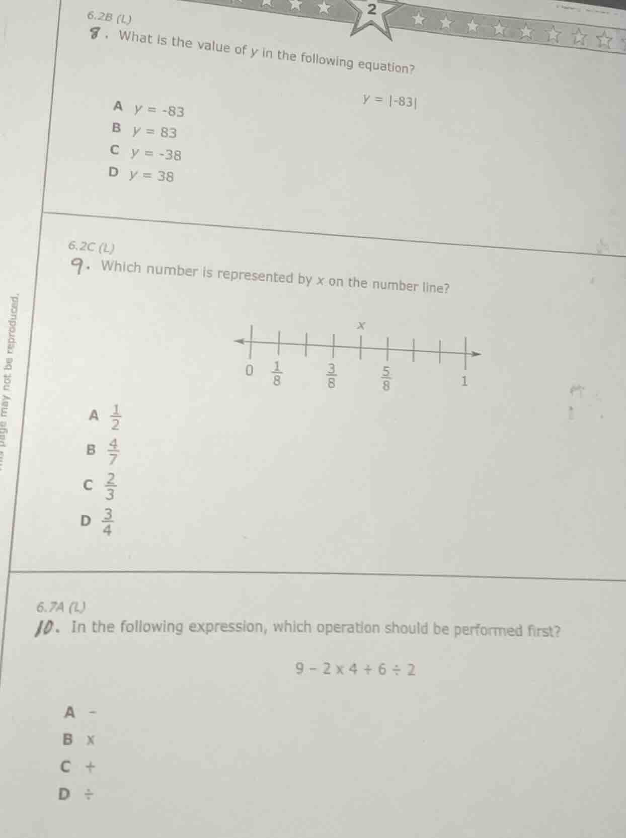 6.2b (l) 8. what is the value of y in the following equation? $y = |-83…