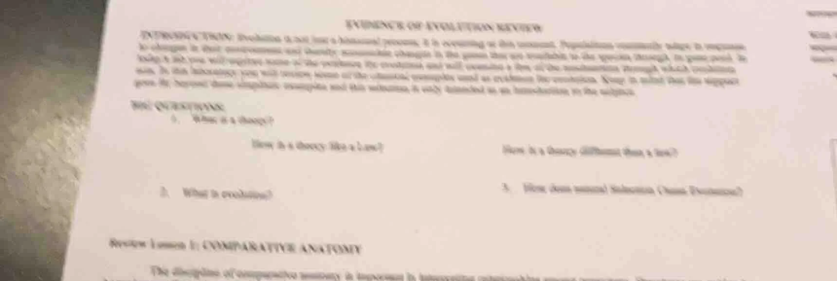 evidence of evolution review introduction: evolution is not just a hist…