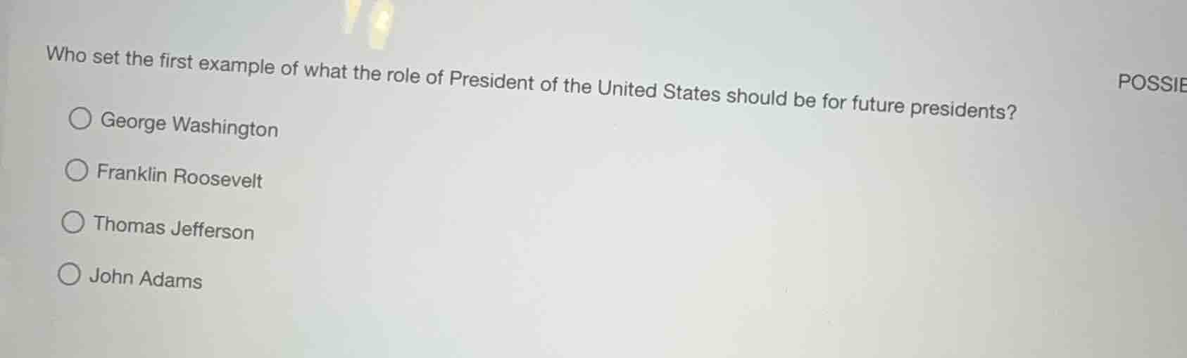 who set the first example of what the role of president of the united s…