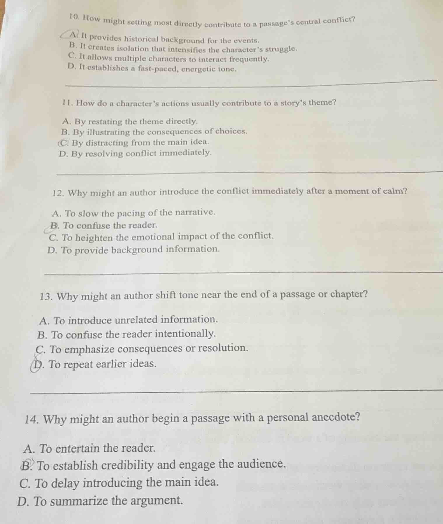 10. how might setting most directly contribute to a passage’s central c…