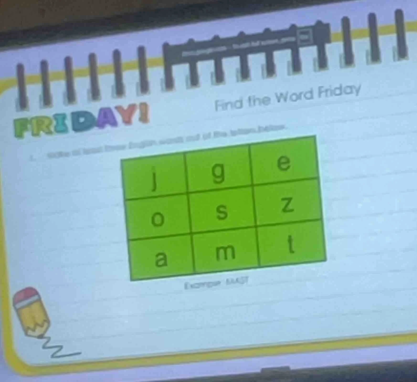 friday! find the word friday 1. write all four three english words out …