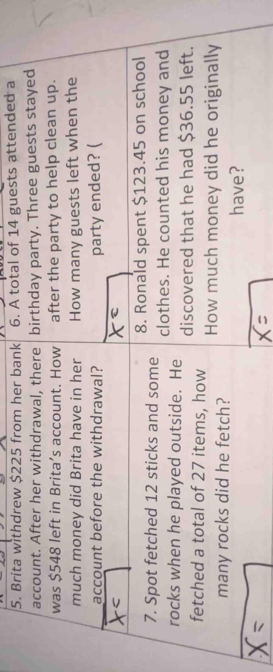5. brita withdrew $225 from her bank account. after her withdrawal, the…