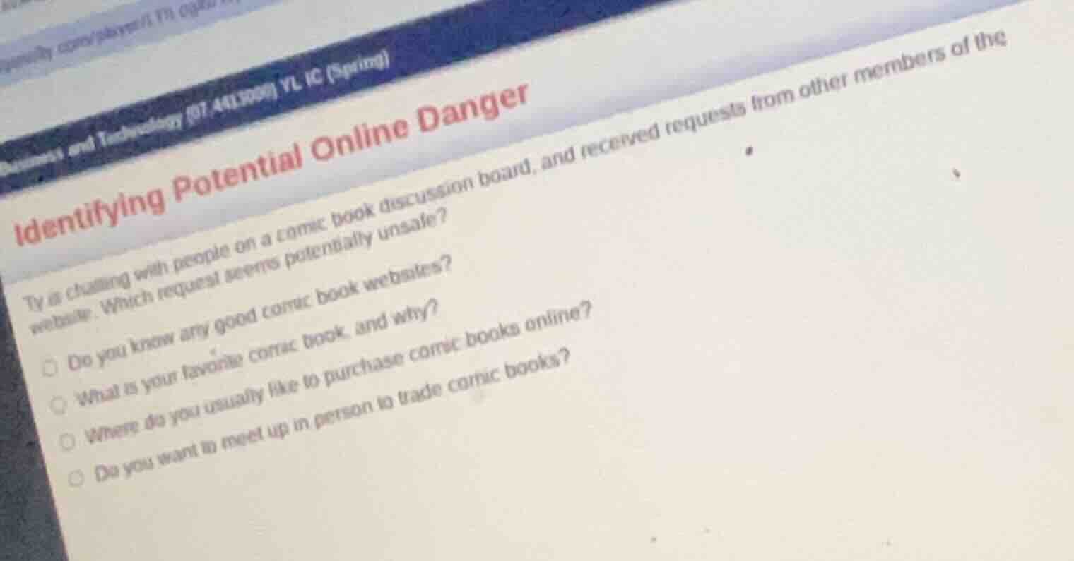 identifying potential online danger ty is chatting with people on a com…