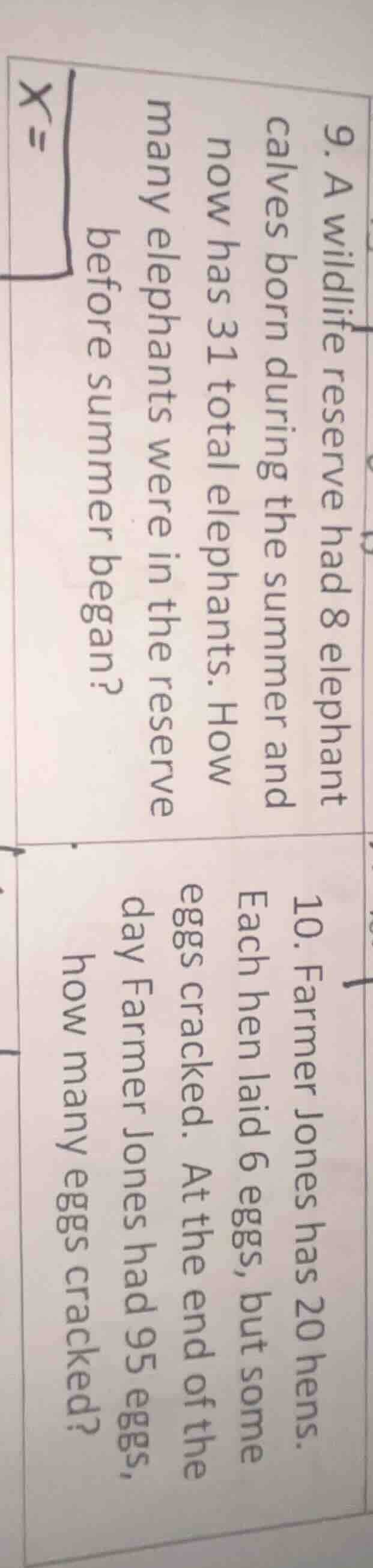 9. a wildlife reserve had 8 elephant calves born during the summer and …