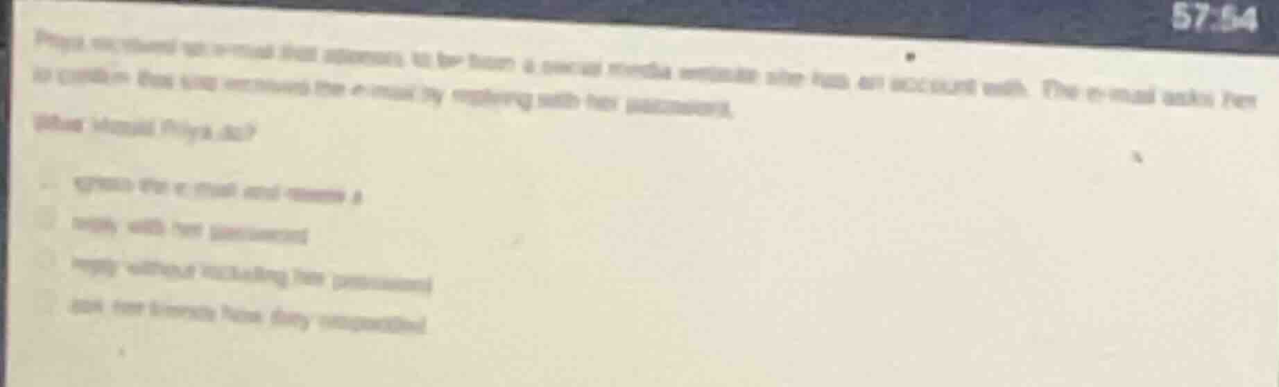 priya received an email that appears to be from a social media website …