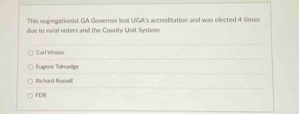 this segregationist ga governor lost ugas accreditation and was elected…