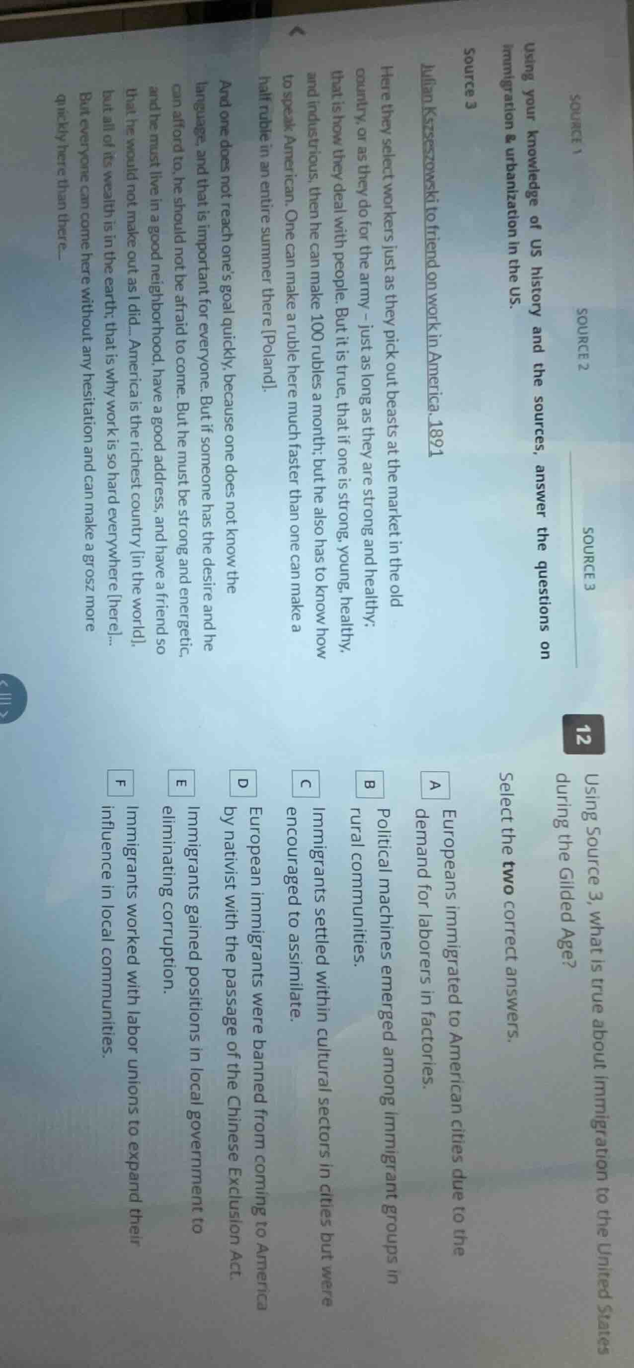 using your knowledge of us history and the sources, answer the question…