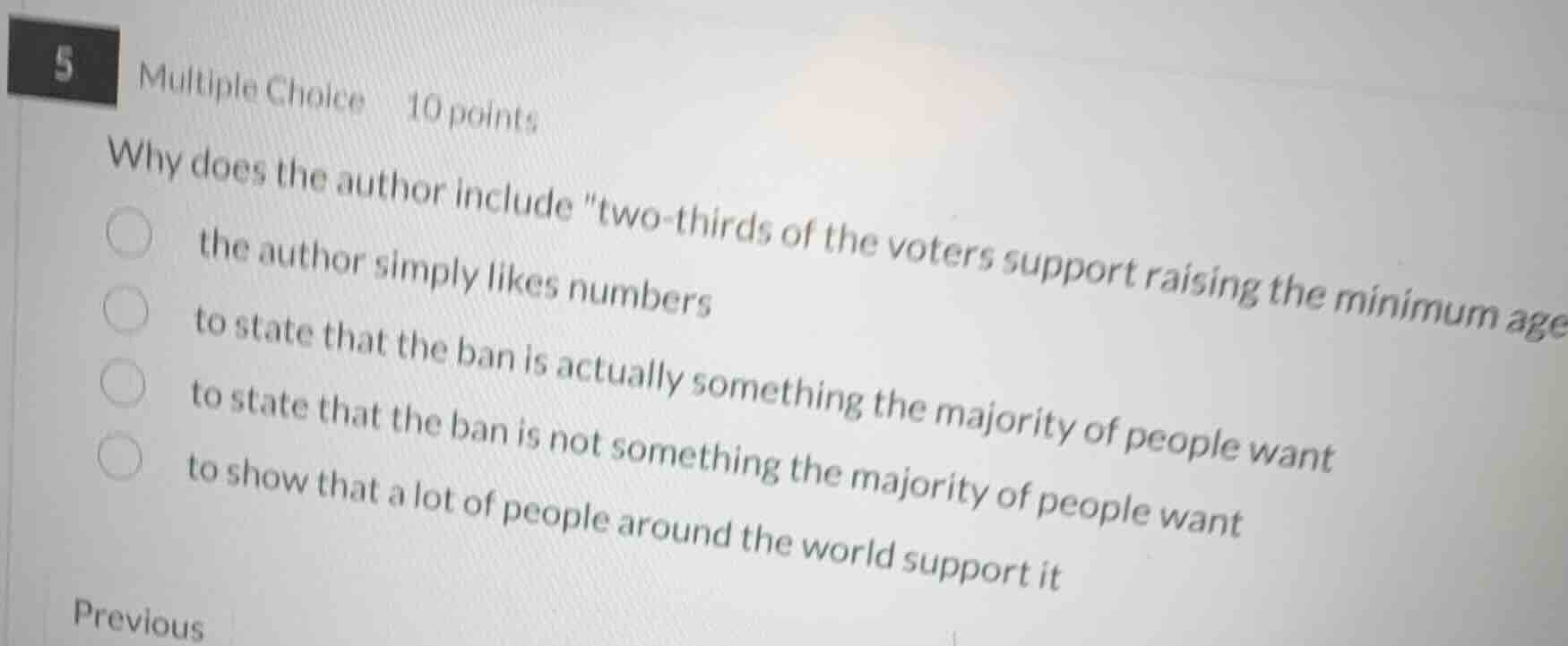 5 multiple choice 10 points why does the author include \two - thirds o…
