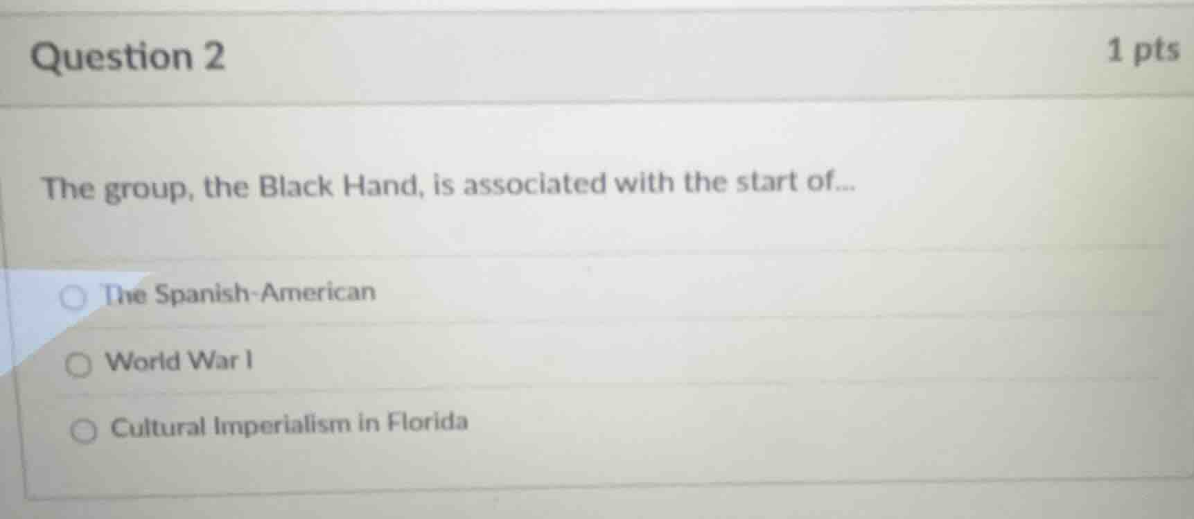 question 2 1 pts the group, the black hand, is associated with the star…