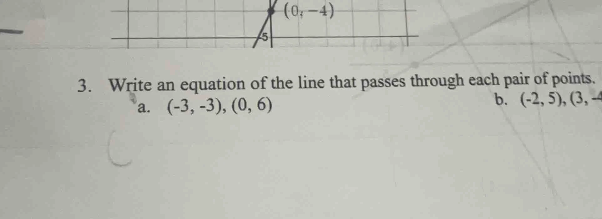 3. write an equation of the line that passes through each pair of point…