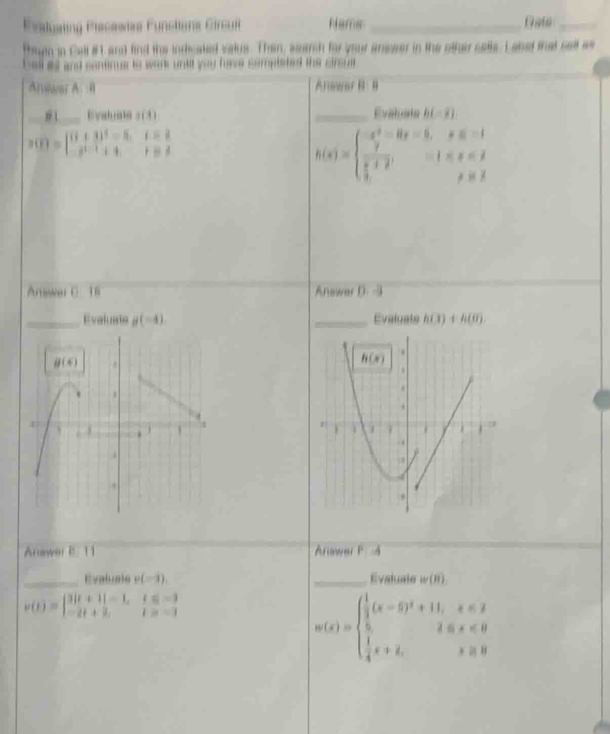 evaluating piecewise functions circuit name: date: begin in cell #1 and…