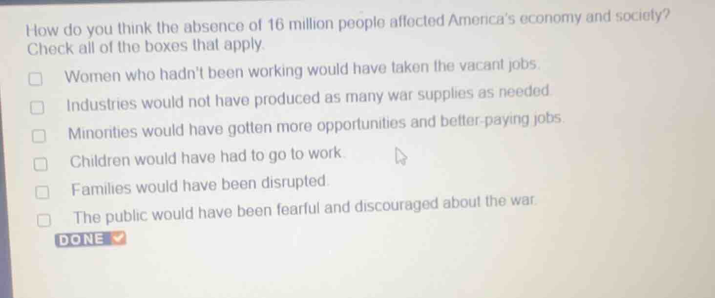 how do you think the absence of 16 million people affected america’s ec…