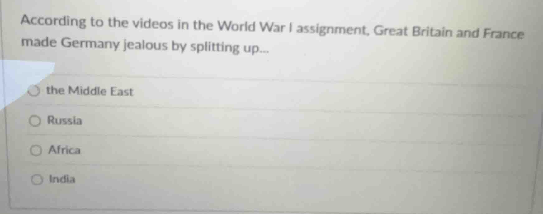 according to the videos in the world war i assignment, great britain an…