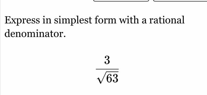 express in simplest form with a rational denominator. \\(\\dfrac{3}{\\s…