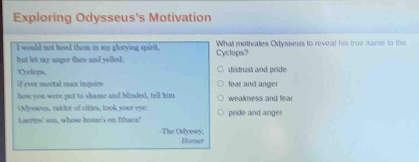exploring odysseuss motivation i would not heed them in my glorying spi…