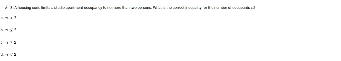 3. a housing code limits a studio apartment occupancy to no more than t…