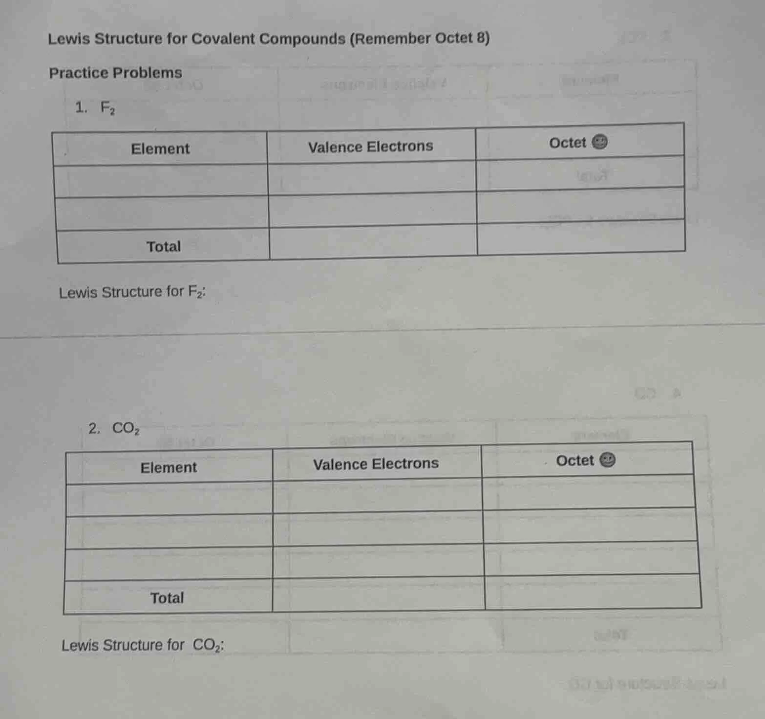 lewis structure for covalent compounds (remember octet 8) practice prob…