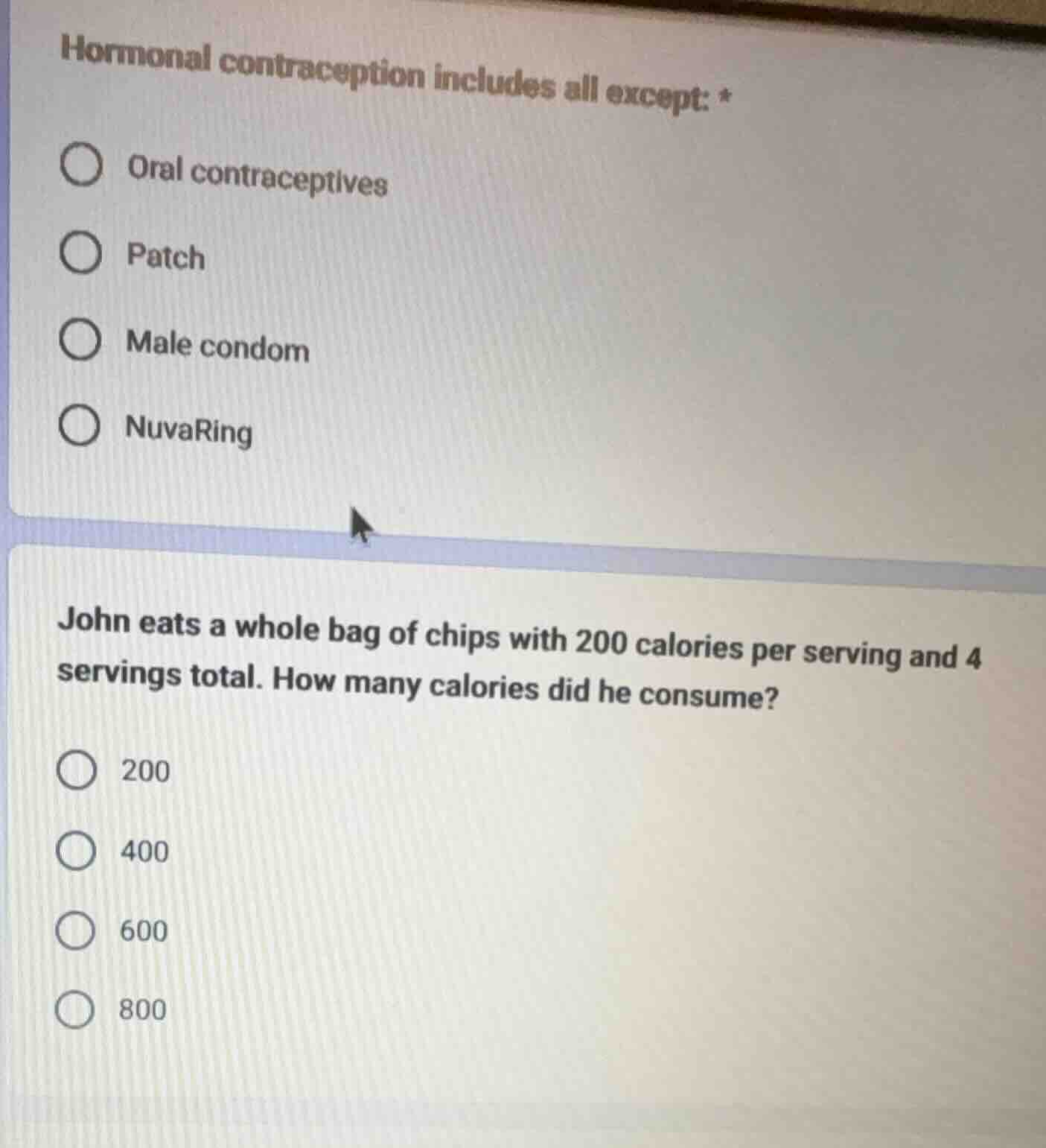 hormonal contraception includes all except: * o oral contraceptives o p…