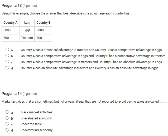 pregunta 13 (4 puntos) using this example, choose the answer that best …
