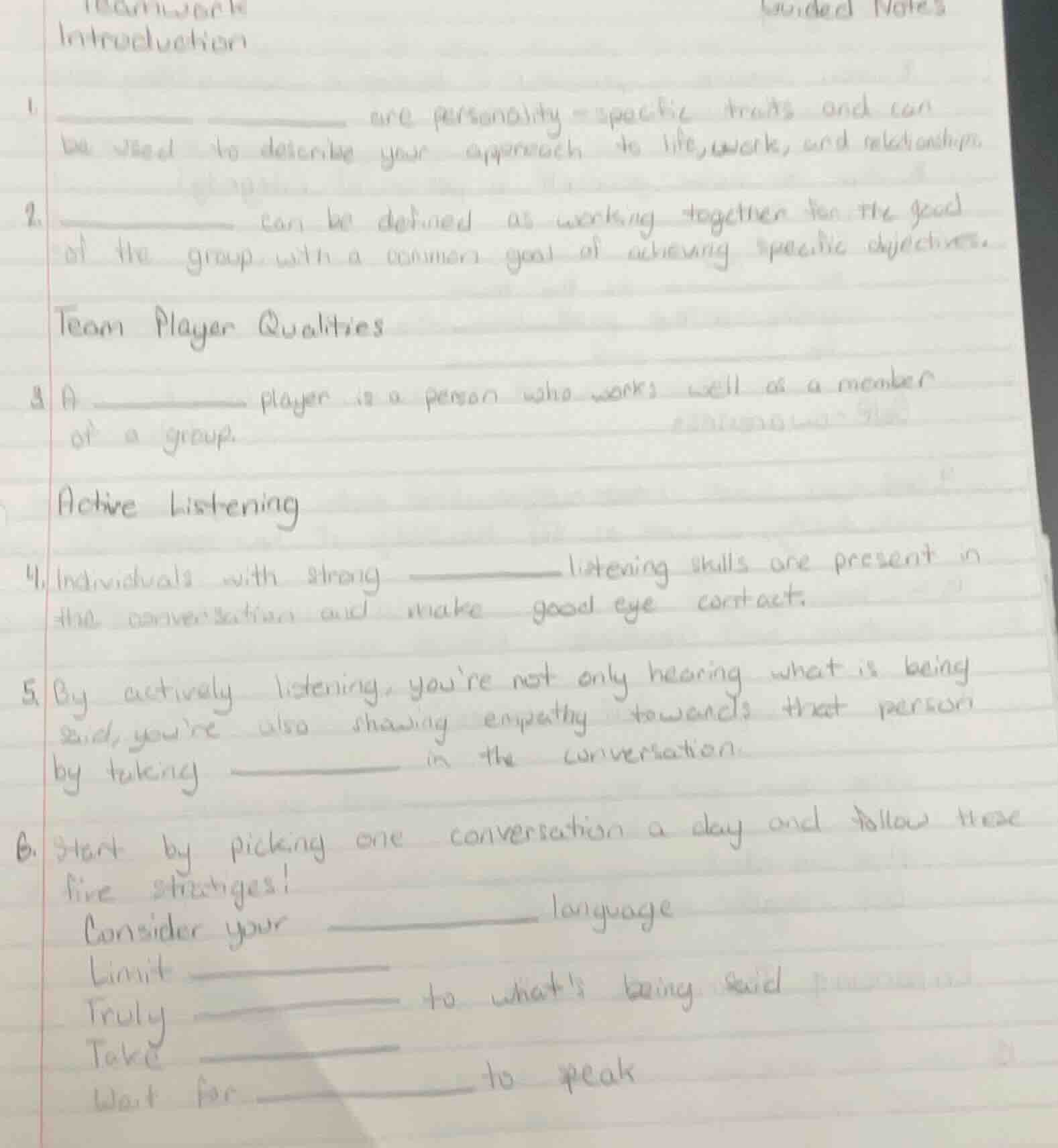 introduction 1. ______ ______ are personality - specific traits and can…