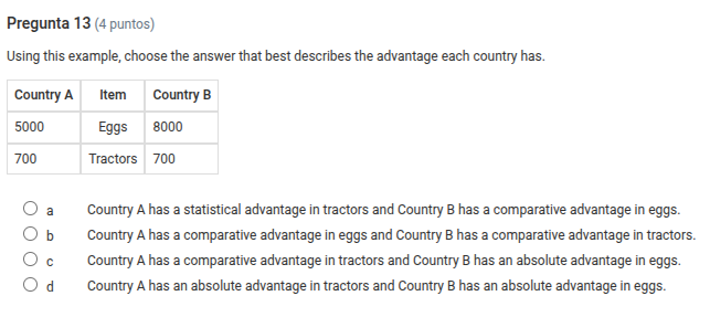 pregunta 13 (4 puntos) using this example, choose the answer that best …