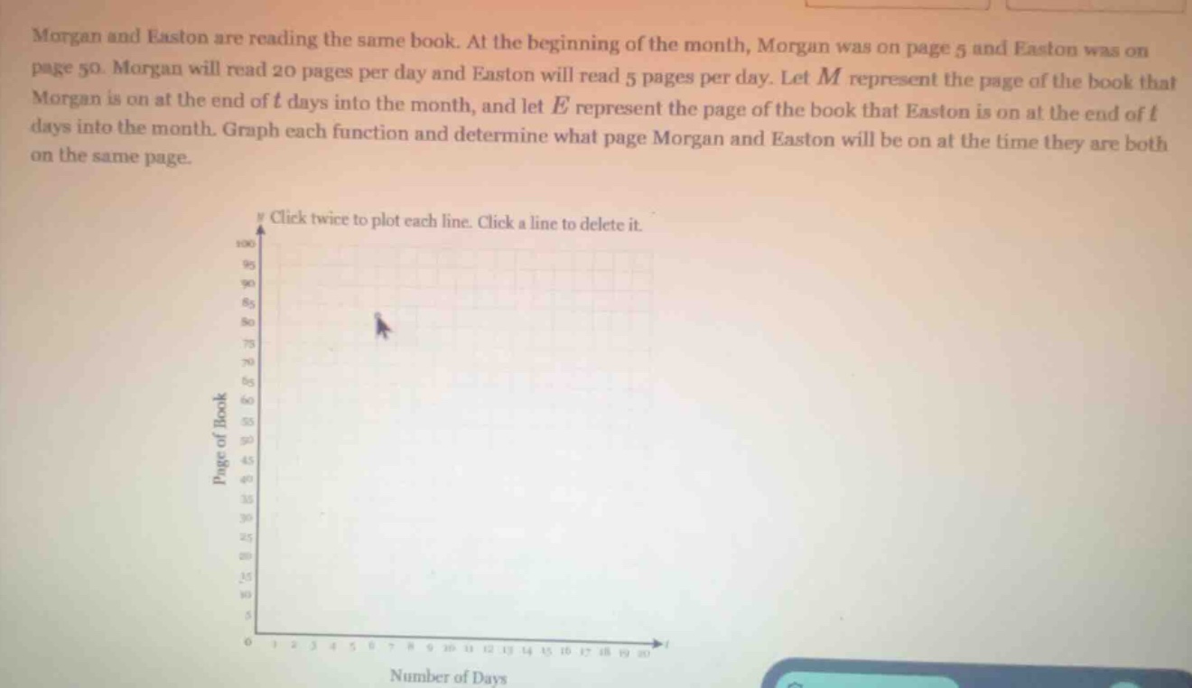 morgan and easton are reading the same book. at the beginning of the mo…