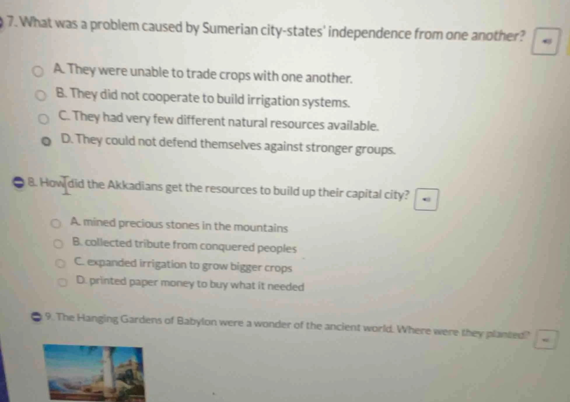 7. what was a problem caused by sumerian city - states independence fro…
