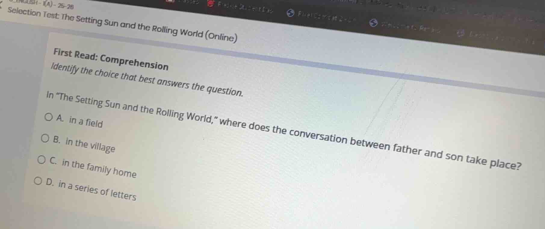 selection test: the setting sun and the rolling world (online) first re…