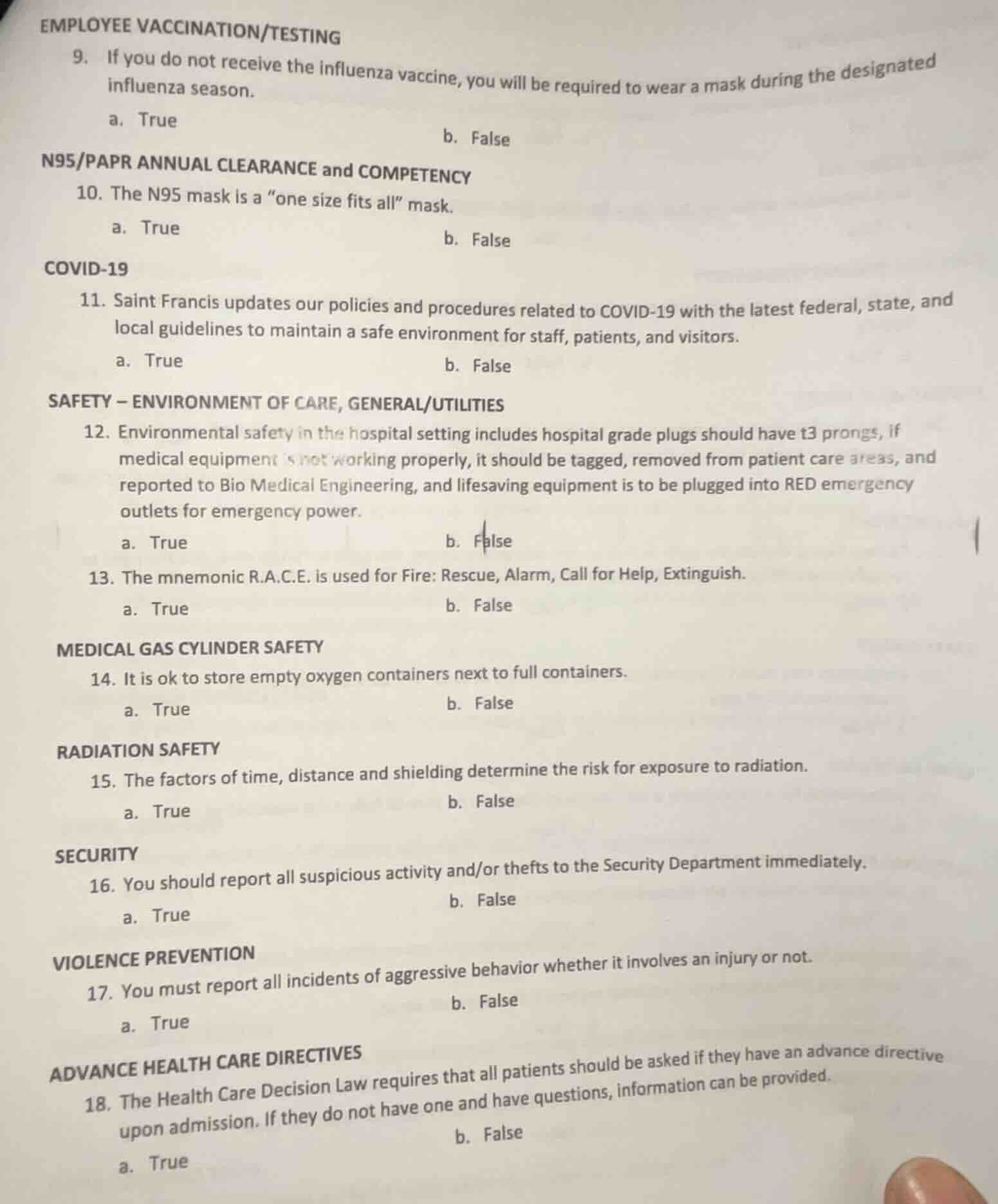 employee vaccination/testing 9. if you do not receive the influenza vac…