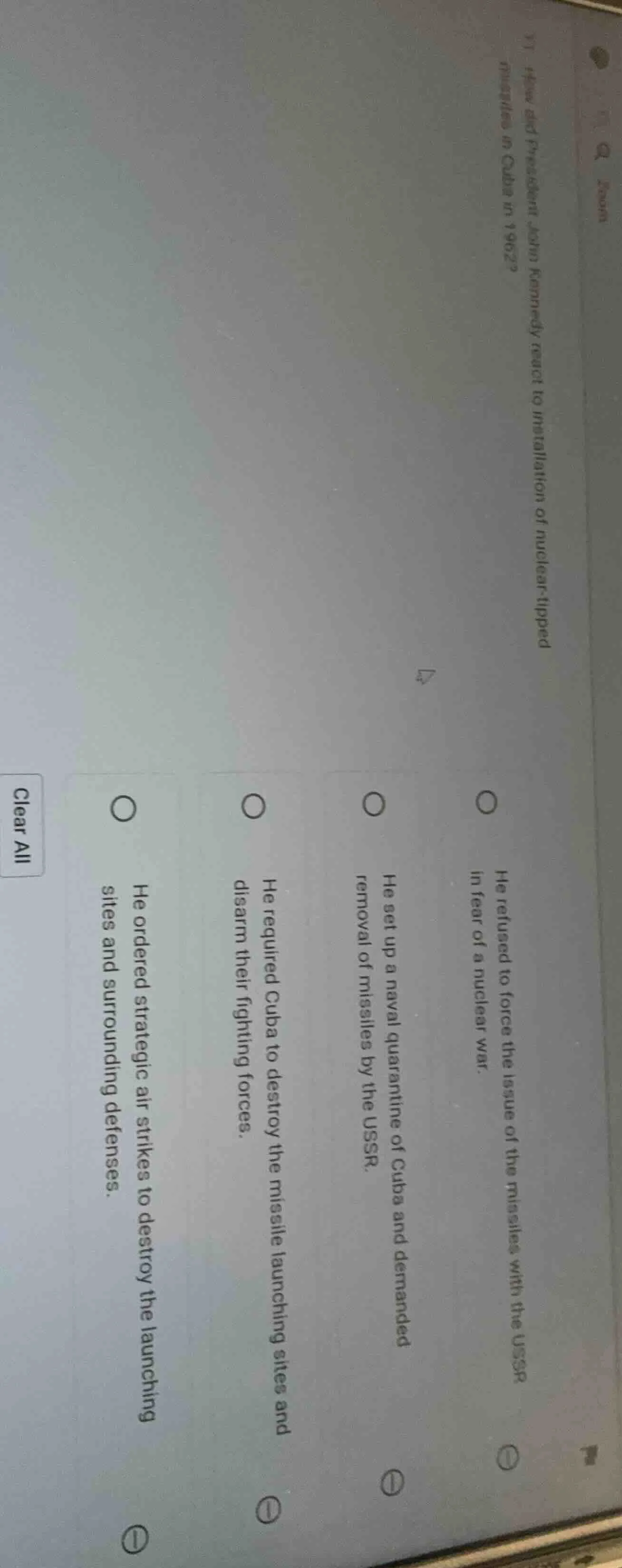 how did president john kennedy react to installation of nuclear - tippe…