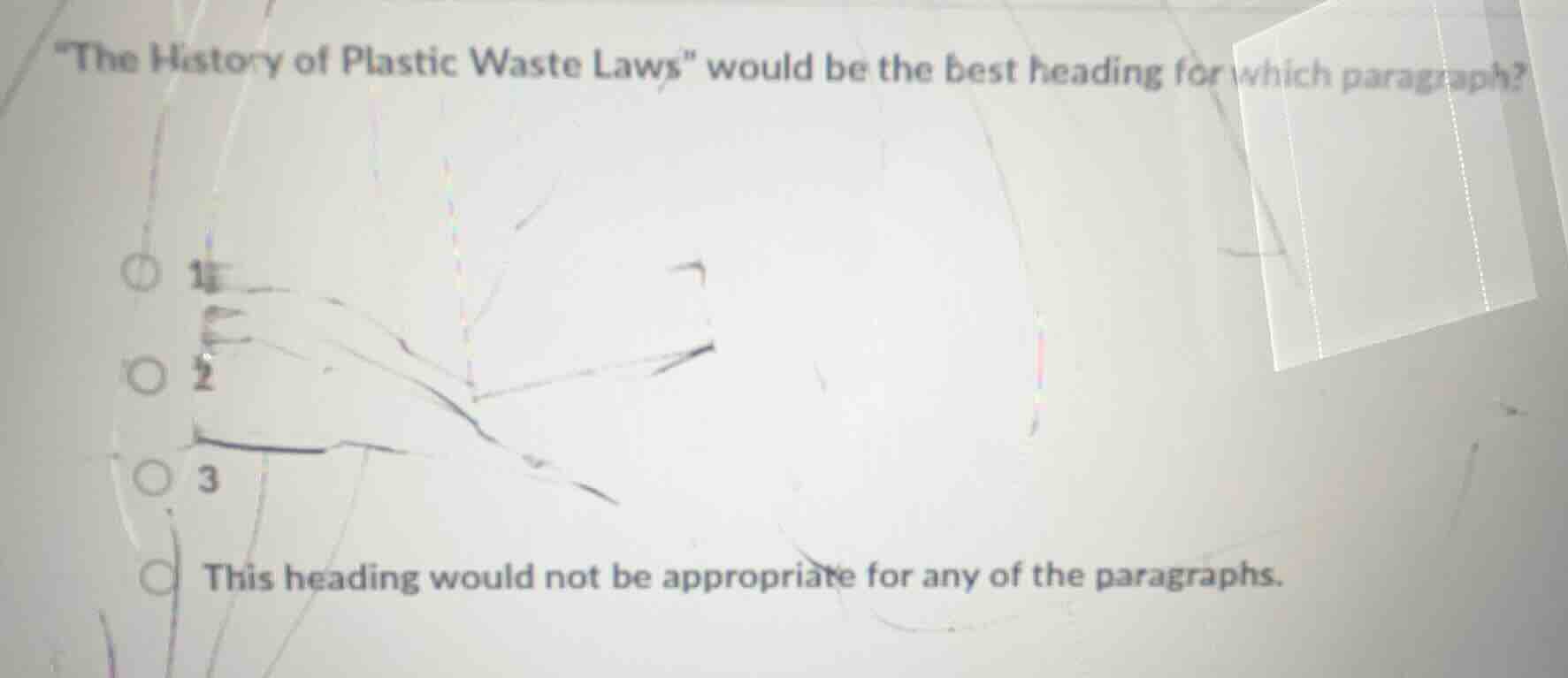“the history of plastic waste laws” would be the best heading for which…