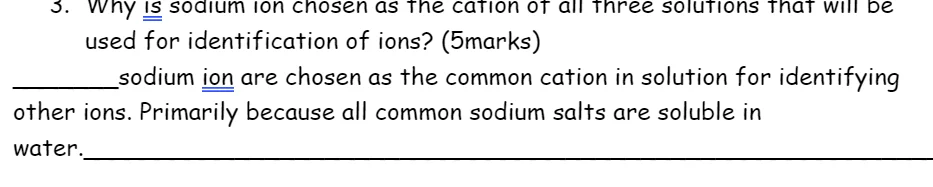 3. why is sodium ion chosen as the cation of all three solutions that w…