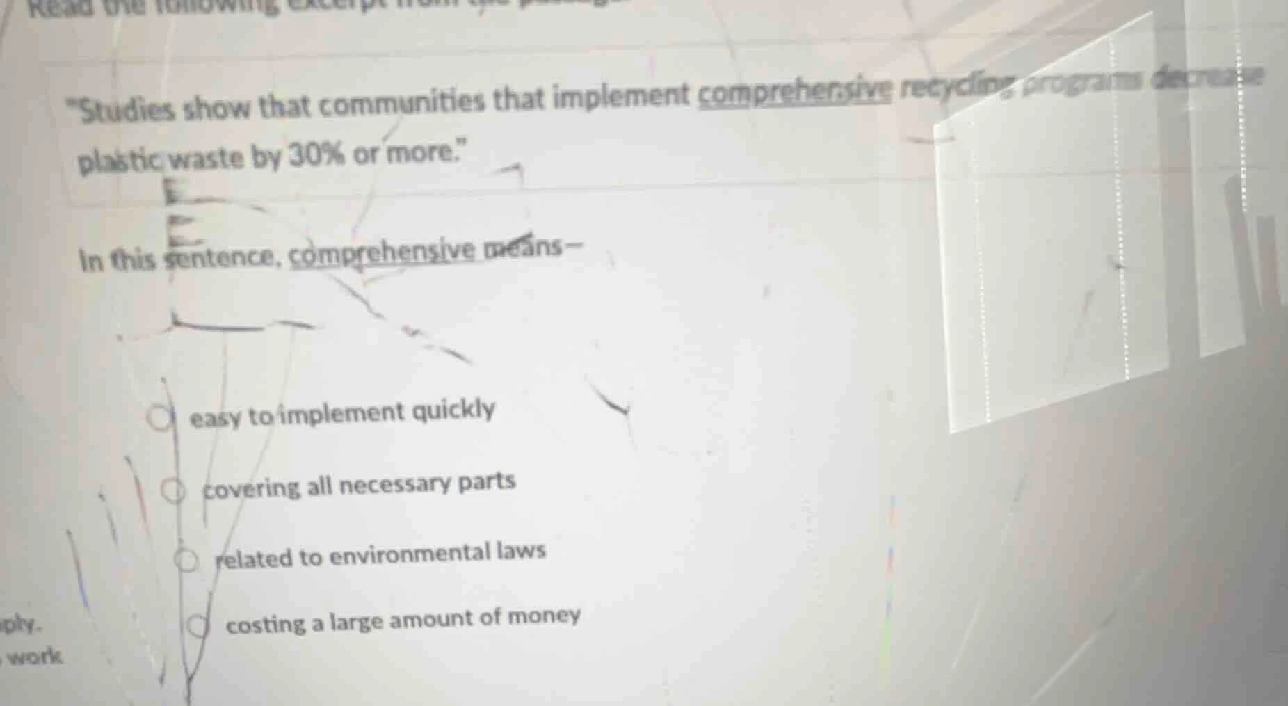 read the following excerpt from the passage \studies show that communit…