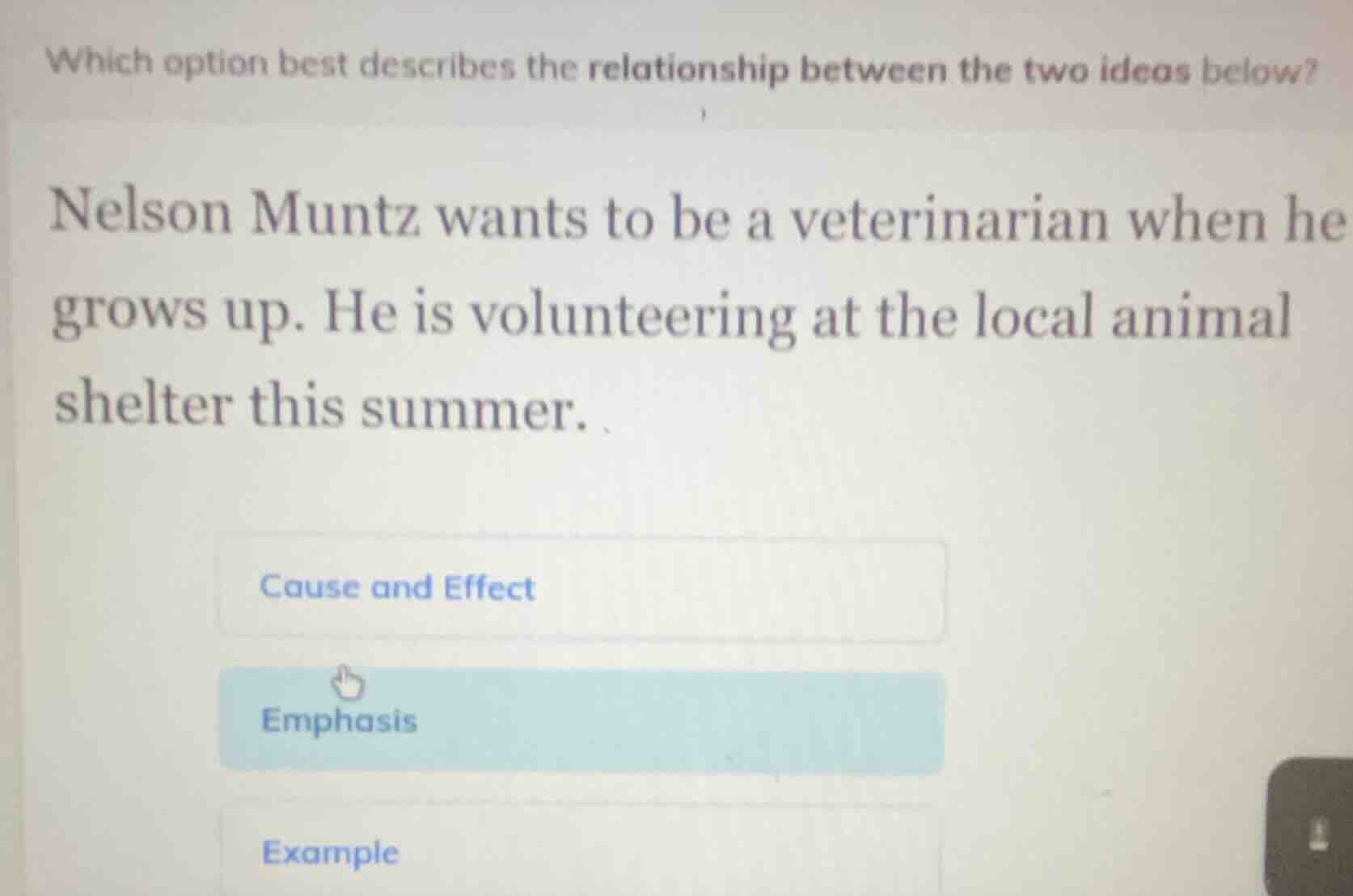 which option best describes the relationship between the two ideas belo…