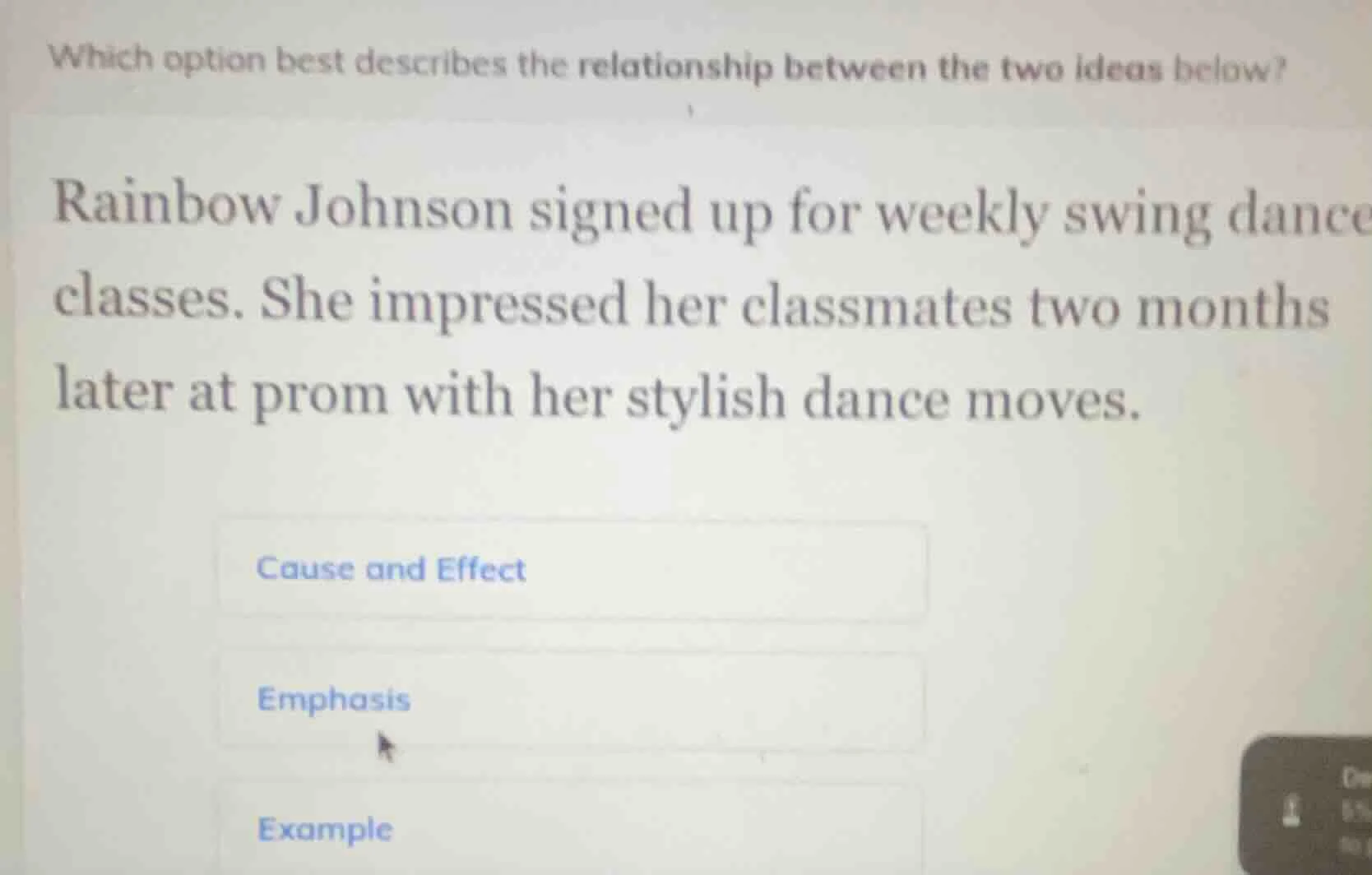 which option best describes the relationship between the two ideas belo…