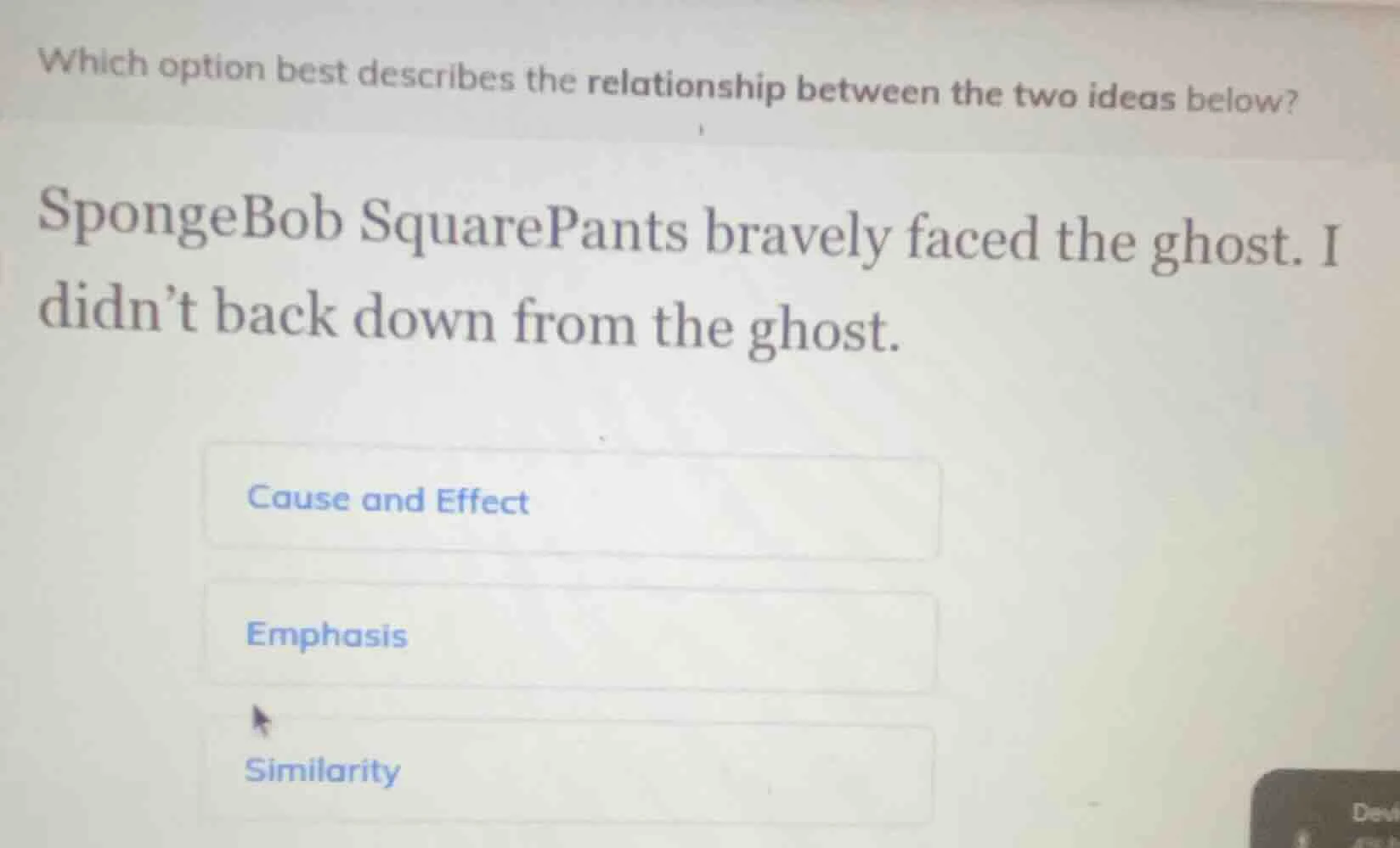 which option best describes the relationship between the two ideas belo…