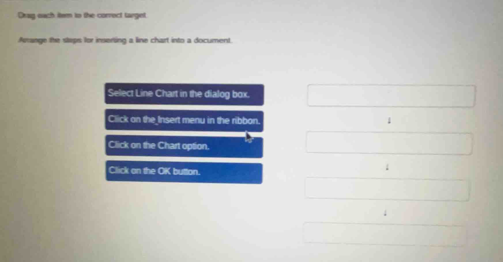 drag each item to the correct target. arrange the steps for inserting a…