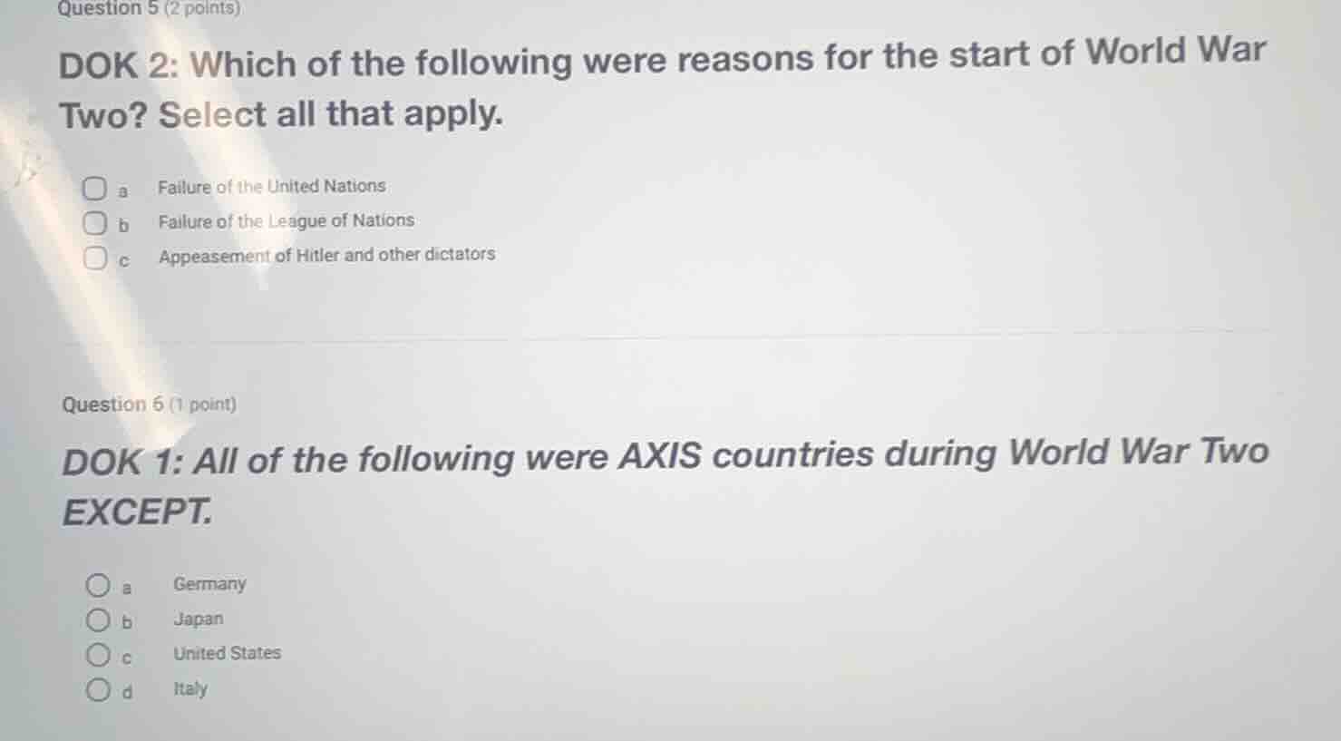 question 5 (2 points) dok 2: which of the following were reasons for th…