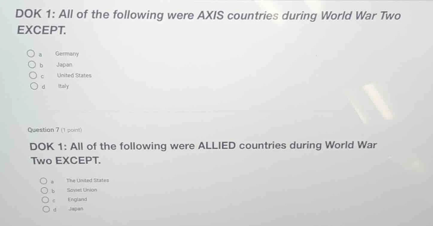 dok 1: all of the following were axis countries during world war two ex…