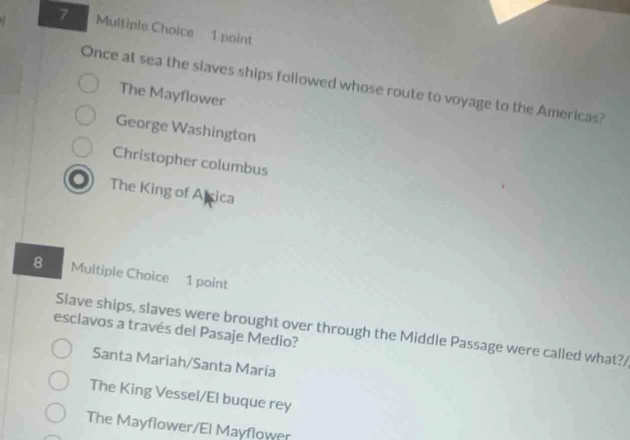 7 multiple choice 1 point once at sea the slaves ships followed whose r…