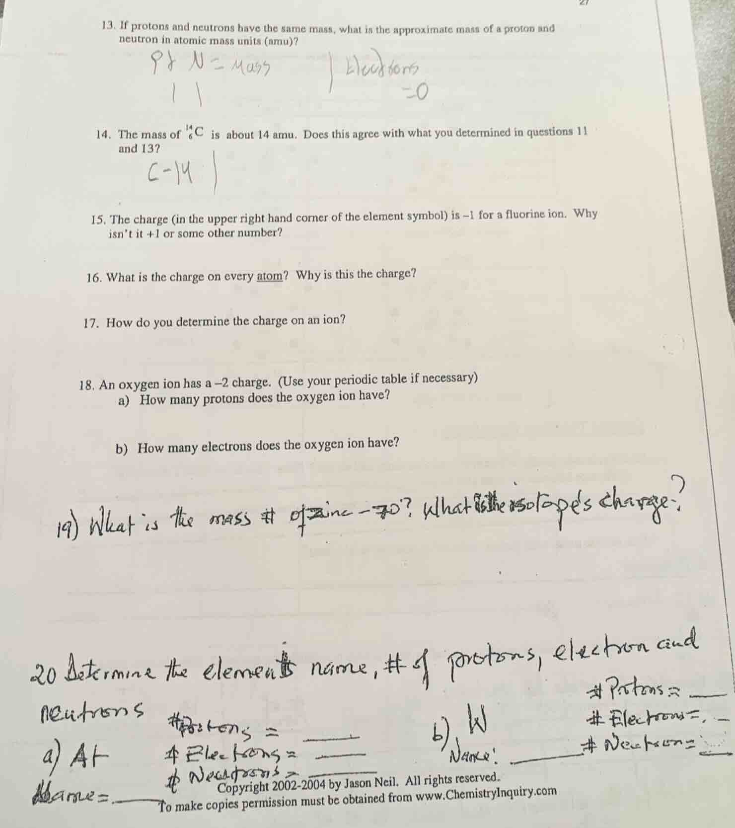 13. if protons and neutrons have the same mass, what is the approximate…