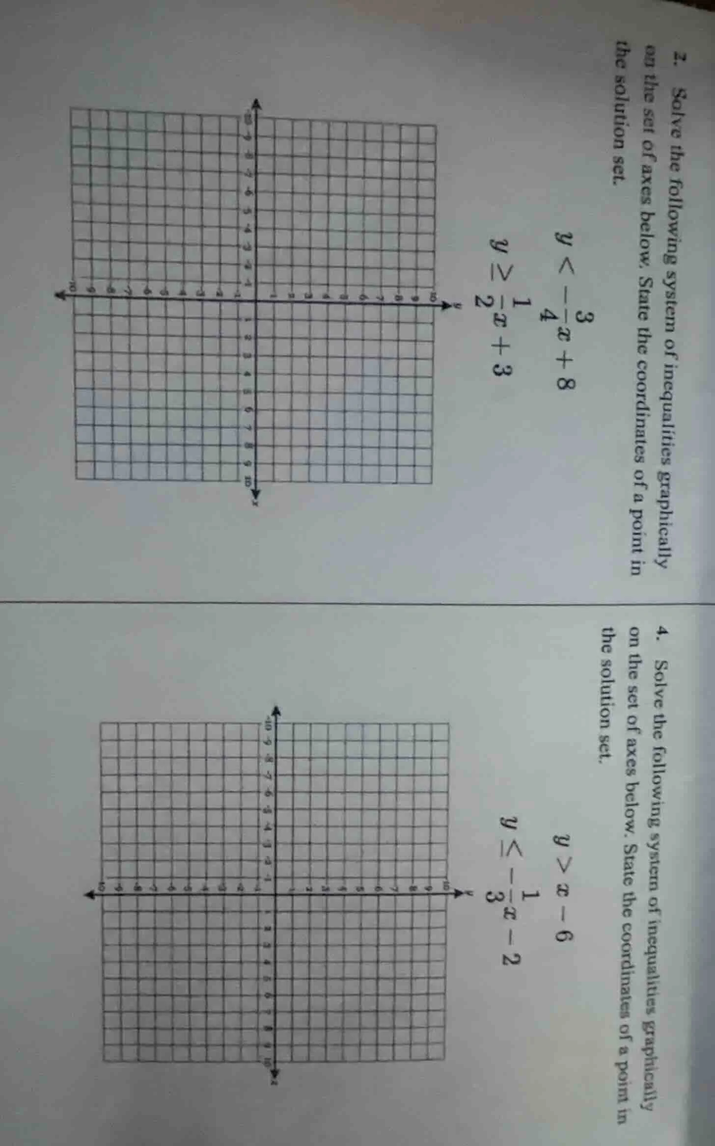 2. solve the following system of inequalities graphically on the set of…