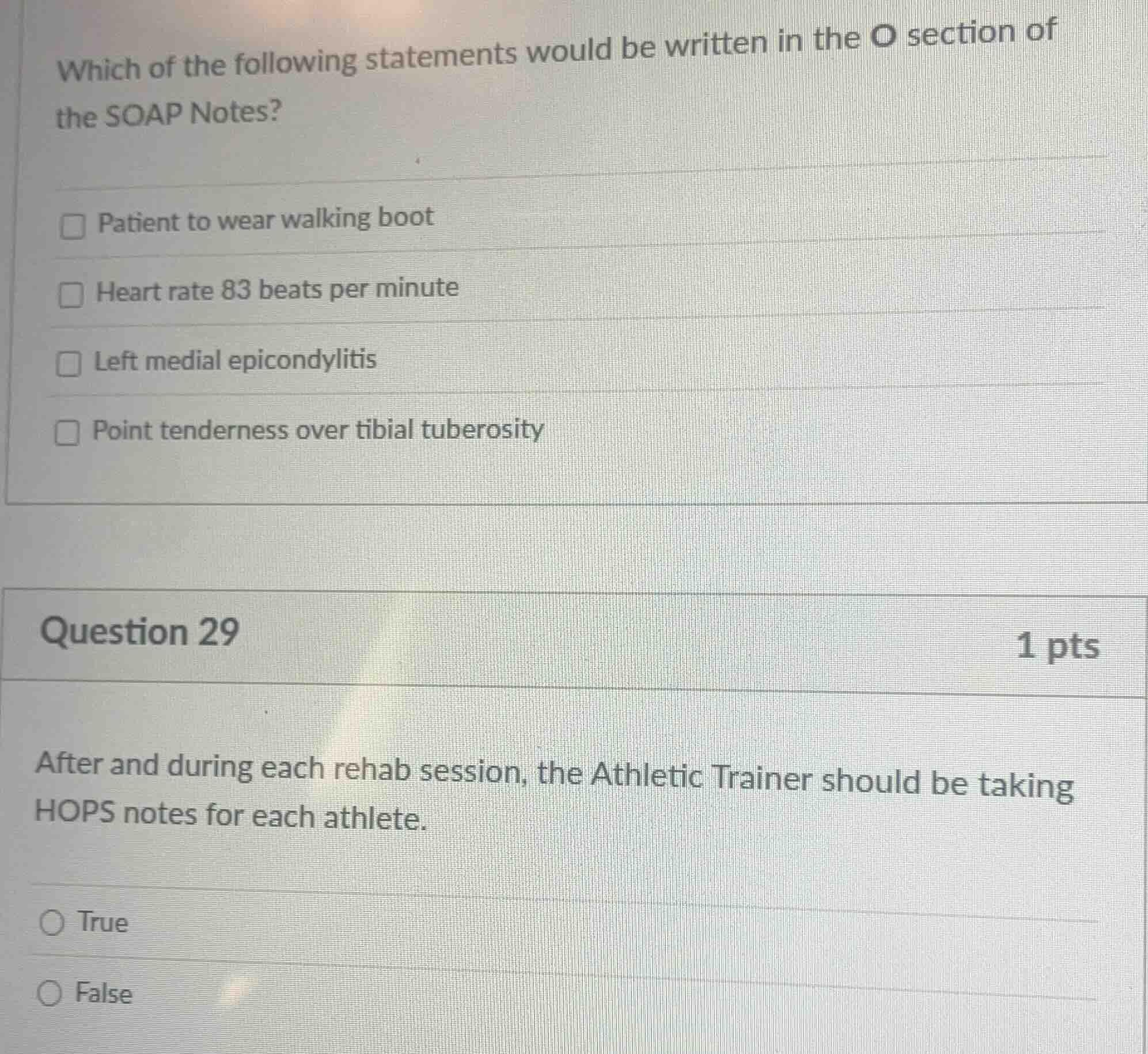 which of the following statements would be written in the o section of …