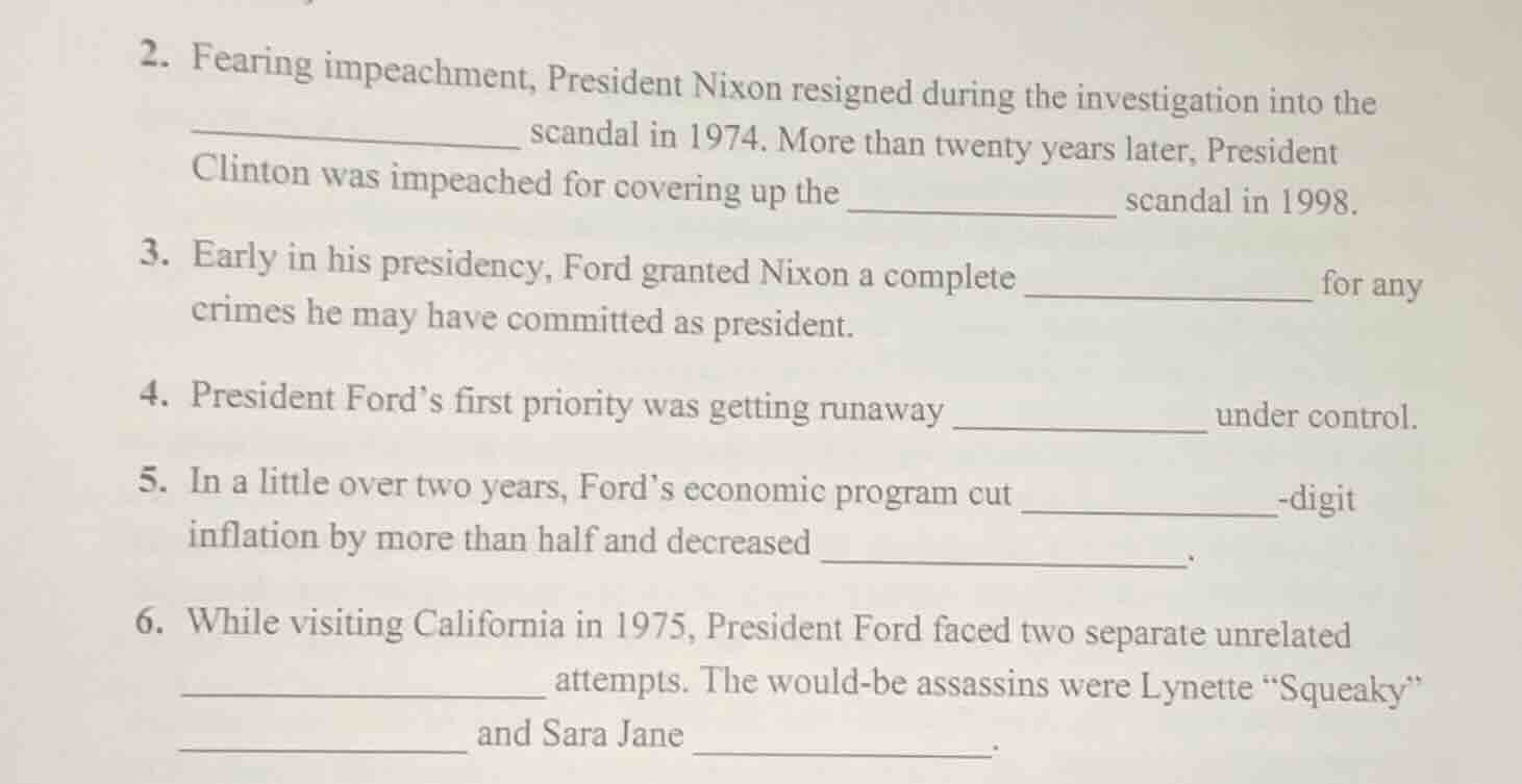 2. fearing impeachment, president nixon resigned during the investigati…