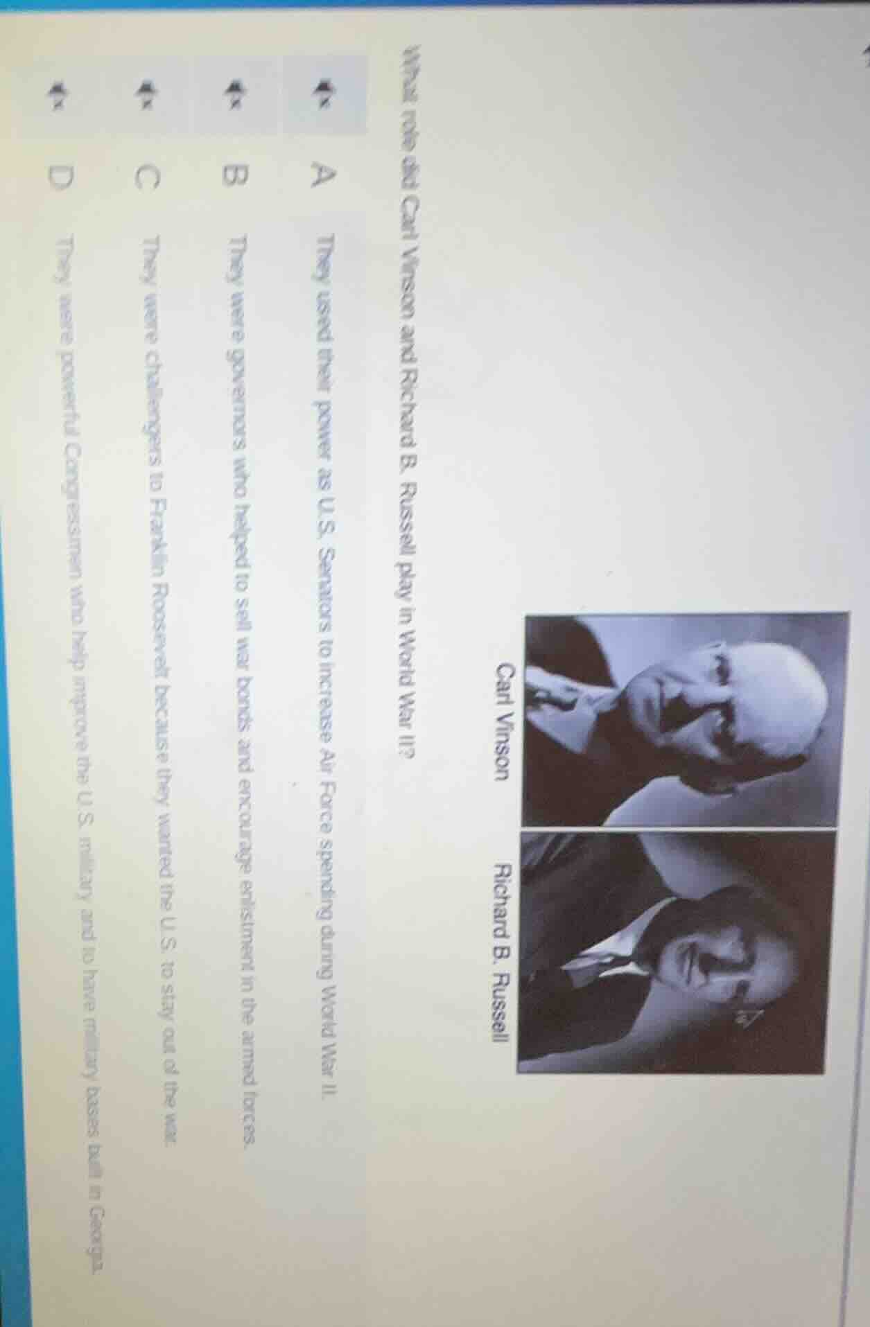 what role did carl vinson and richard b. russell play in world war ii? …